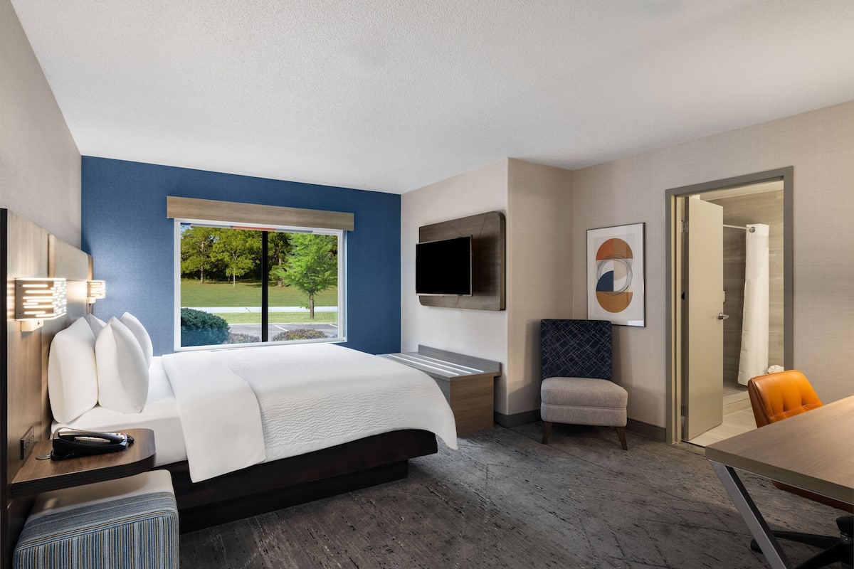 standard room, 1 king bed (walk-in shower) | hypo-allergenic bedding, desk, iron/ironing board, free cots/infant beds