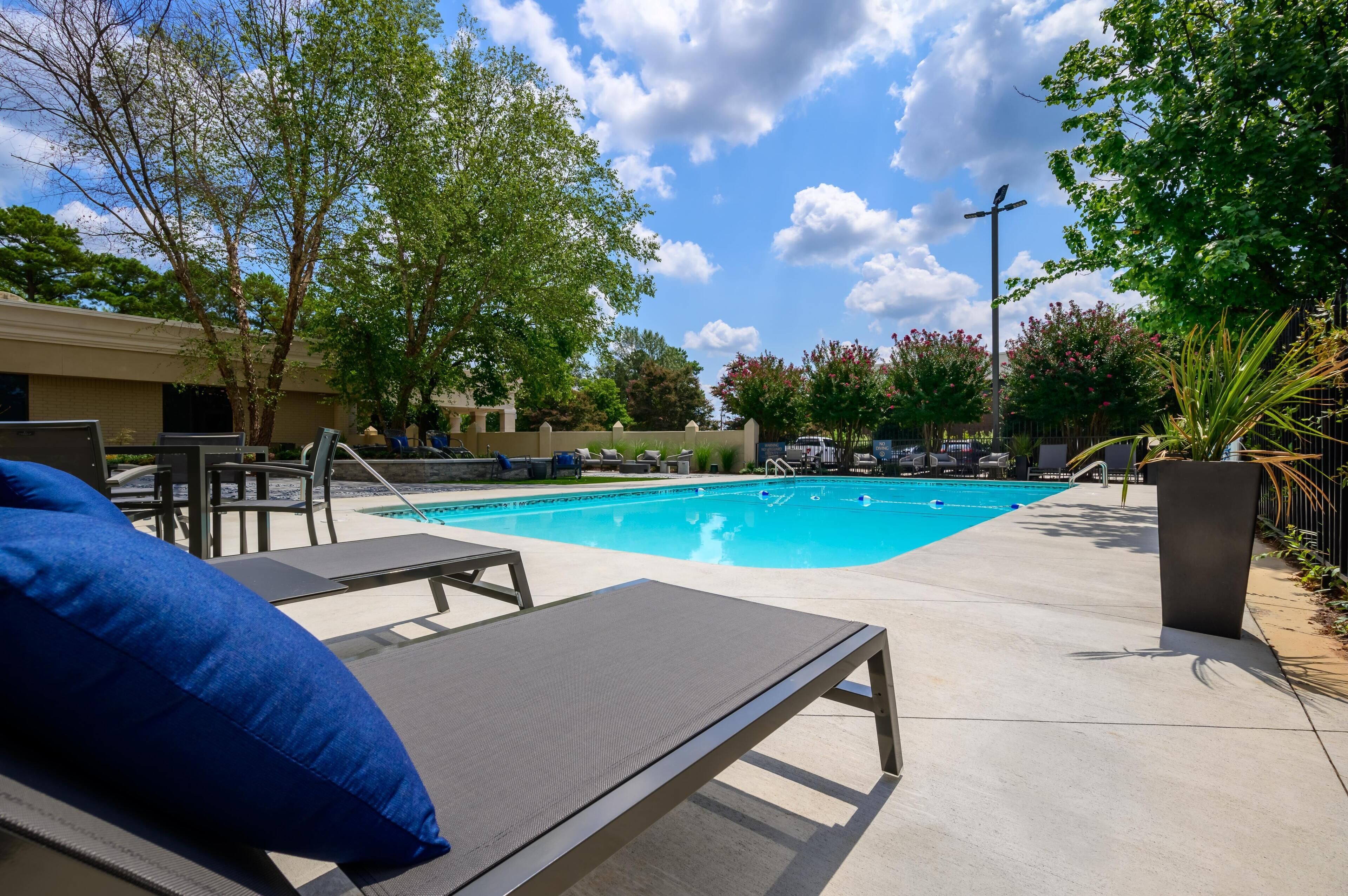 Outdoor pool, sun loungers