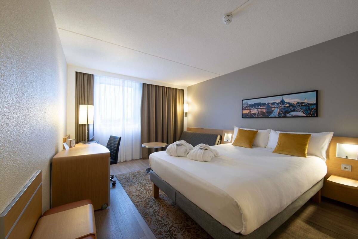 deluxe room, 1 double bed, garden view | minibar, in-room safe, desk, laptop workspace