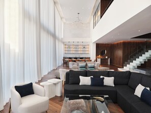 Suite, 1 King Bed (Penthouse) | Living area | Smart TV, pay films