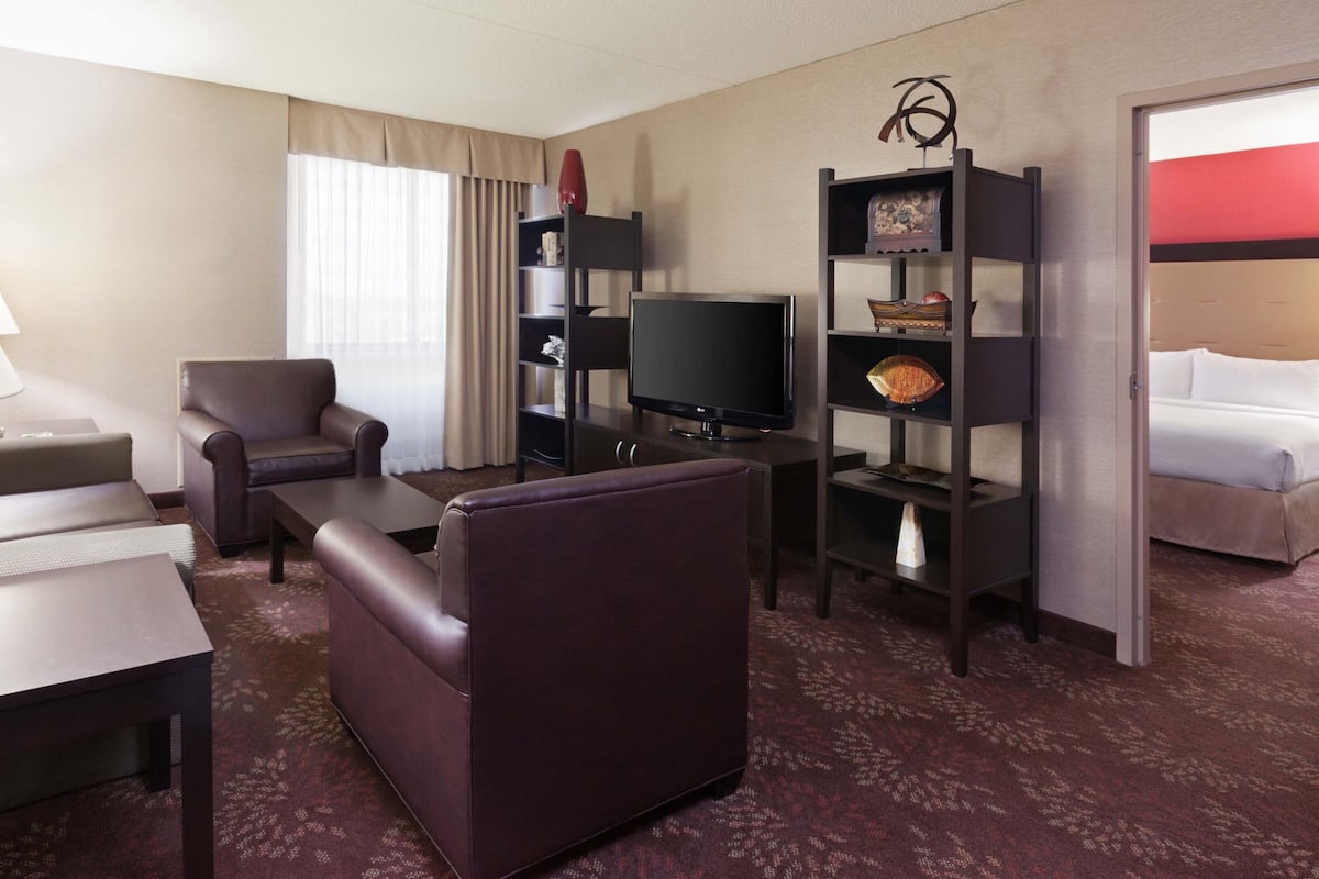 premium bedding, desk, blackout curtains, iron/ironing board