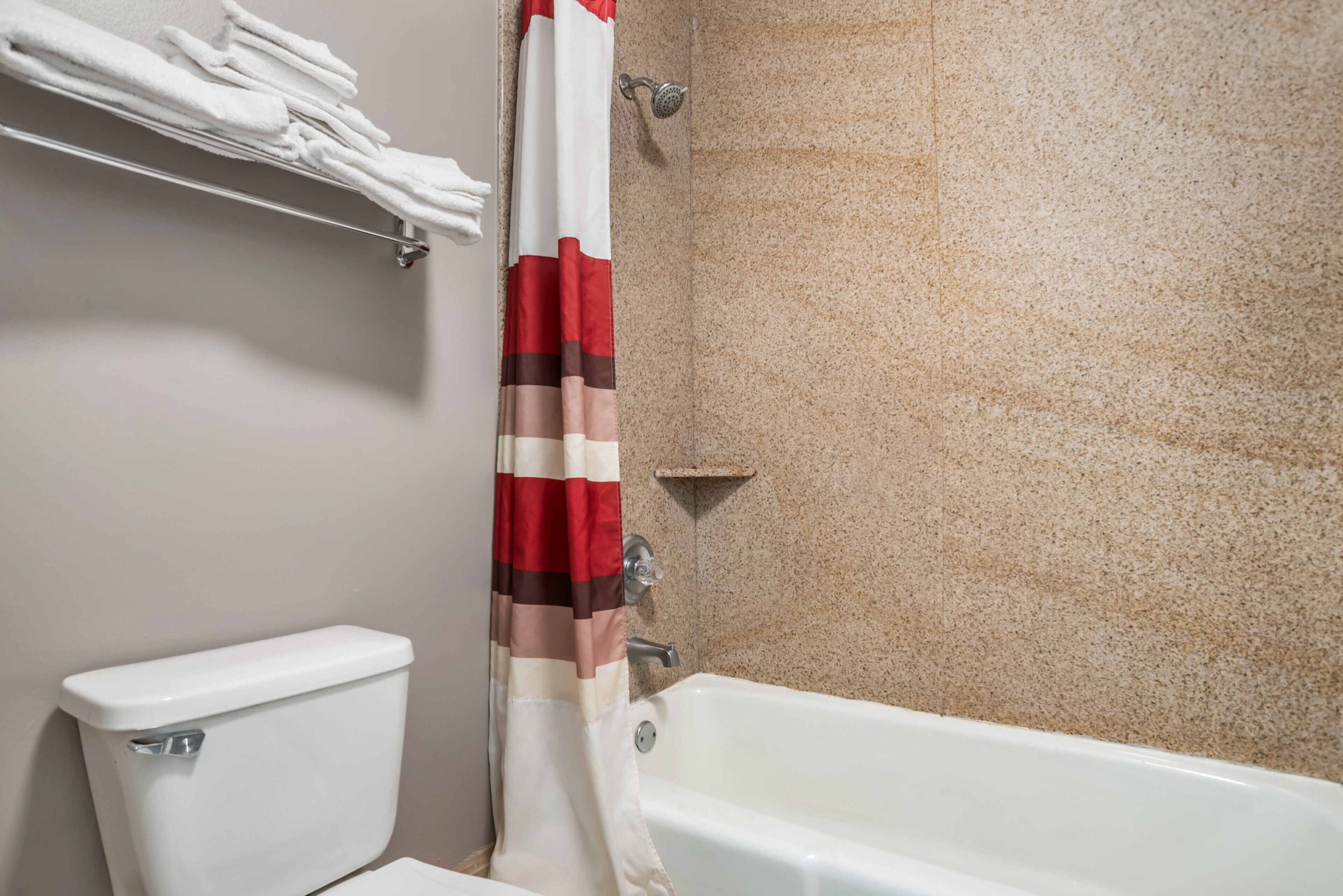 Towels, soap, shampoo, toilet paper