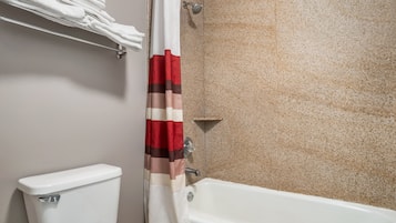 Towels, soap, shampoo, toilet paper