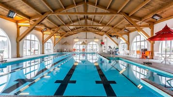 Indoor pool, open 6:00 AM to 9:00 PM, sun loungers