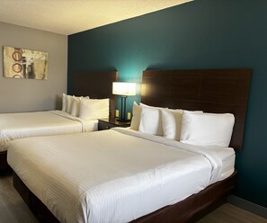 Standard Room, 2 Queen Beds, Non Smoking, Refrigerator & Microwave (Deluxe) | Blackout drapes, iron/ironing board, free WiFi, bed sheets