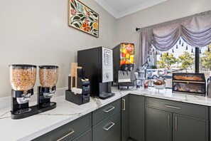 Free daily self-serve breakfast