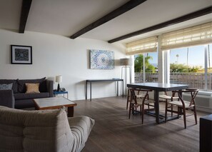 Suite, 1 Bedroom, Pool View | Living area | 55-inch flat-screen TV with cable channels, TV - The Leta Santa Barbara Goleta, Tapestry Collection by Hilton (Goleta)