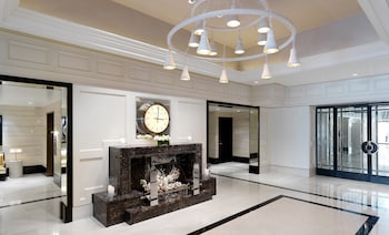 Hotel entrance and lobby at The London West Hollywood at Beverly Hills