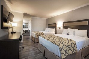 Standard Room, 2 Queen Beds, Non Smoking | Premium bedding, desk, laptop workspace, iron/ironing board