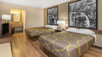 Room, 2 Double Beds, Non Smoking | Desk, soundproofing, iron/ironing board, free cribs/infant beds