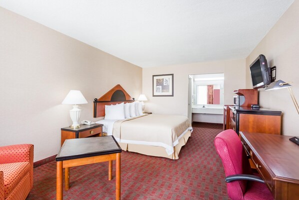 Room, 1 King Bed, Non Smoking | Desk, iron/ironing board, free cribs/infant beds, free WiFi