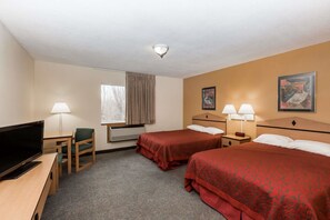 Room, 2 Queen Beds, Non Smoking | Desk, blackout drapes, iron/ironing board, free cribs/infant beds