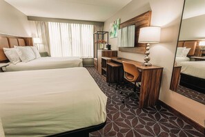 2 Double Beds, Non Smoking | Premium bedding, desk, laptop workspace, blackout drapes