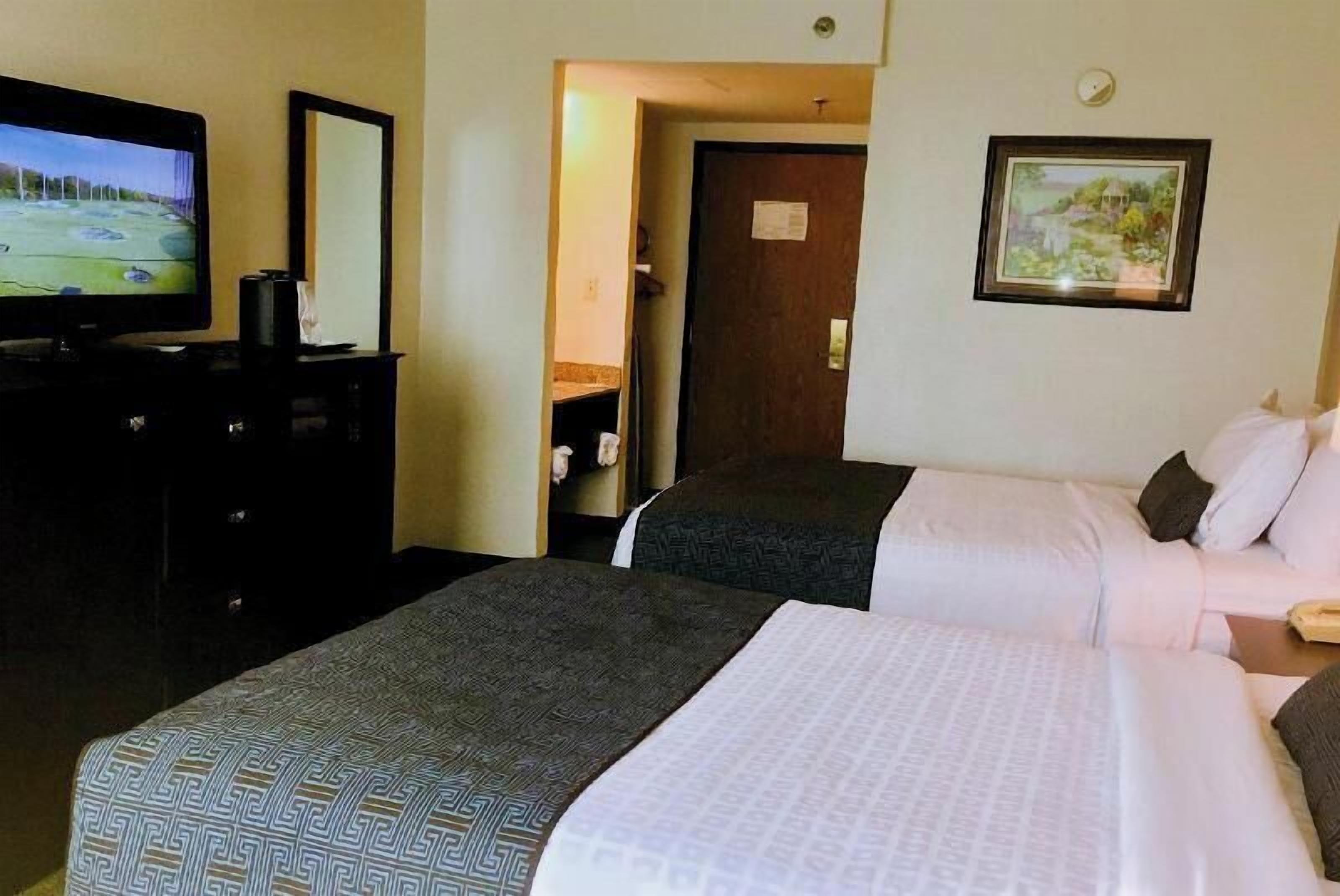 고급 침구, 책상, 노트북 작업 공간, 암막 커튼