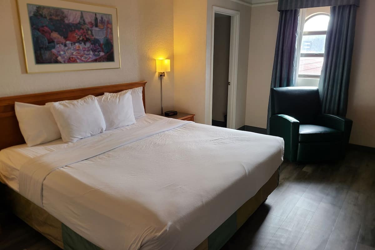Premium bedding, desk, soundproofing, iron/ironing board