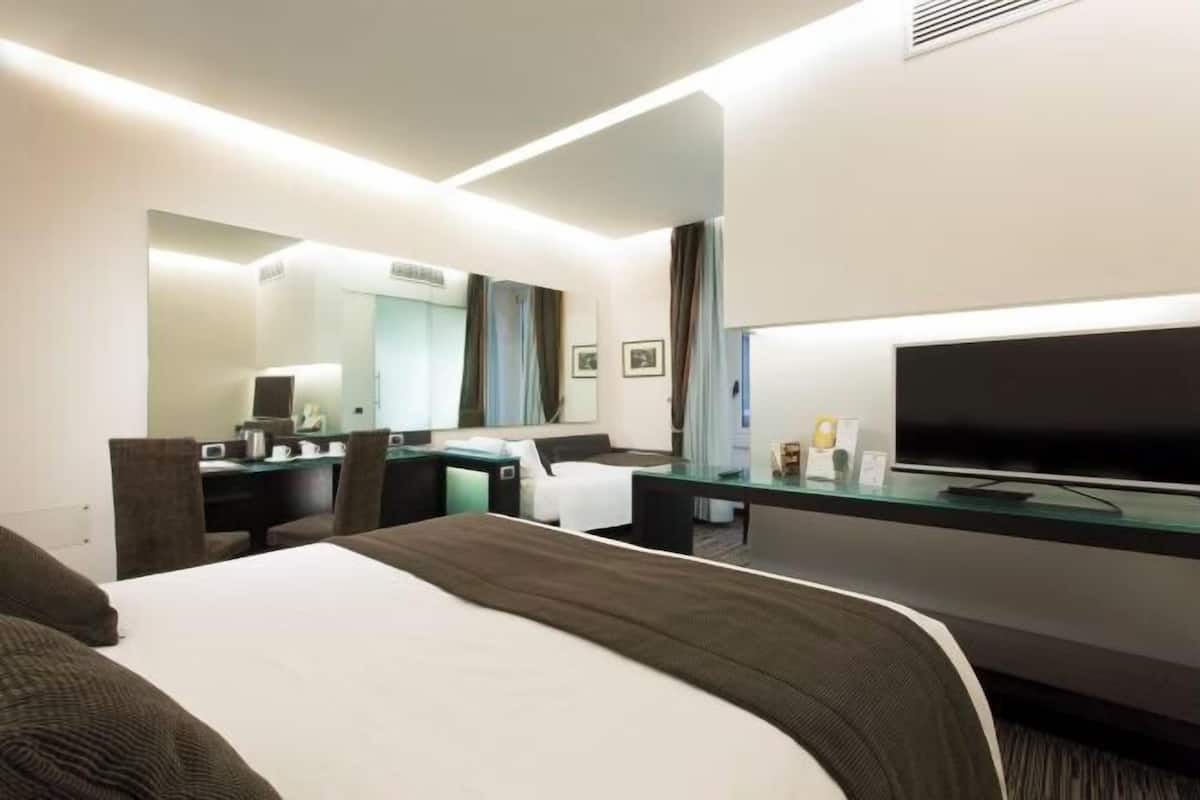 1 slaapkamer, luxe beddengoed, bedden met traagschuimmatras, een minibar