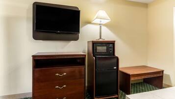 Desk, blackout curtains, free WiFi, bed sheets