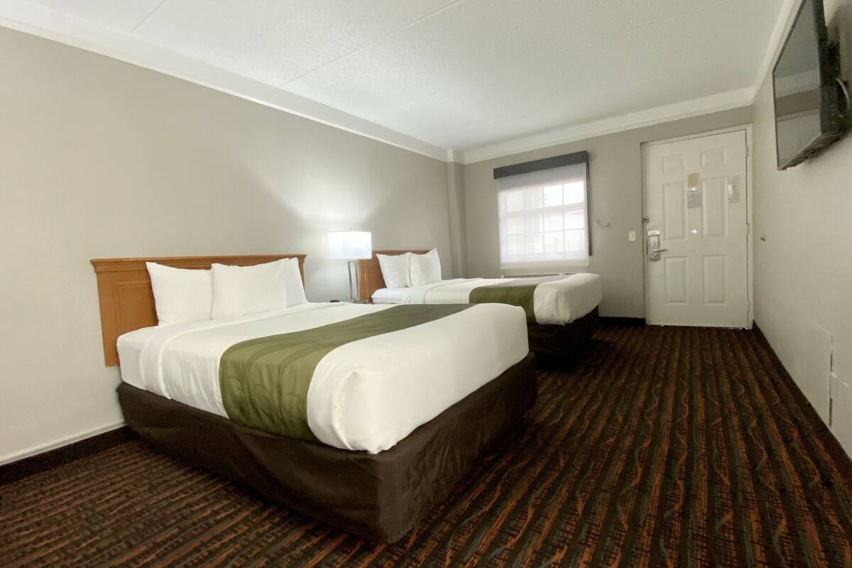 room, 2 double beds, accessible, non smoking | premium bedding, desk, blackout curtains, iron/ironing board