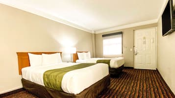 Premium bedding, desk, blackout drapes, iron/ironing board