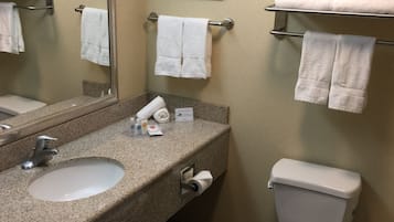 Free toiletries, hair dryer, towels