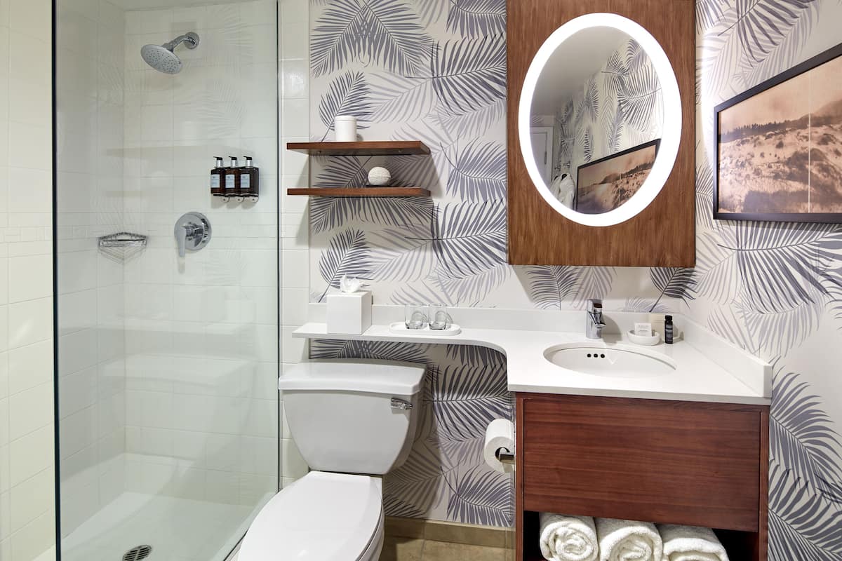 free toiletries, hair dryer, bathrobes, towels