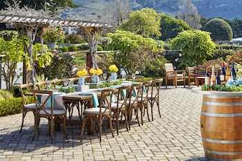 Outdoor wedding area at Carmel Mission Inn