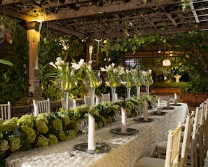 Outdoor banquet area