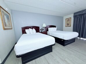 Room, 2 Double Beds, Non Smoking (Pet Friendly) | Desk, laptop workspace, iron/ironing board, free cribs/infant beds