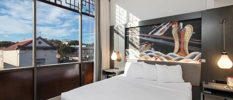 Suite, 1 King Bed, Accessible, Refrigerator (Walk-in Shower) | Desk, iron/ironing board, free WiFi, bed sheets