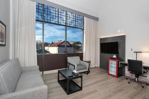 Suite, 1 King Bed, Accessible, Refrigerator (Walk-in Shower) | Desk, iron/ironing board, free WiFi, bed sheets - Aiden Los Angeles Downtown Dragon Gate Inn (Los Angeles)