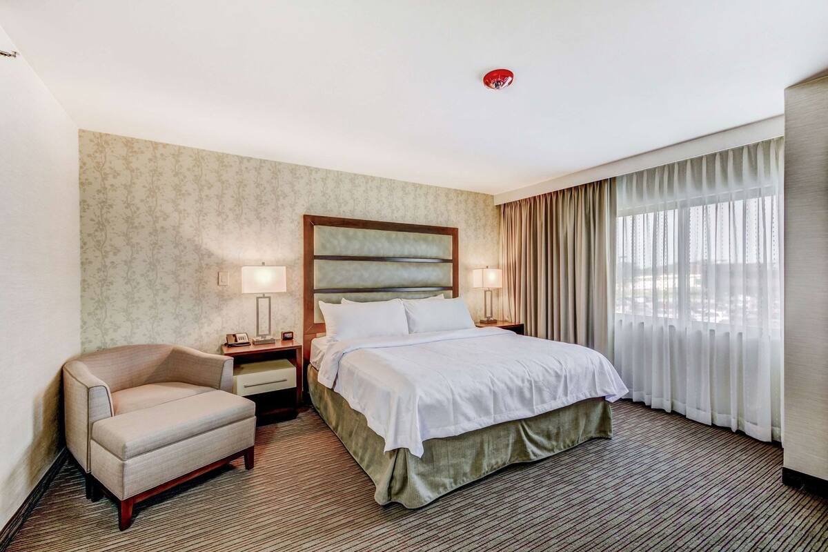 Premium bedding, down comforters, in-room safe, desk