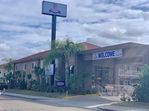 Welcome to Buena Park Inn, where a simple entrance invites you in.
