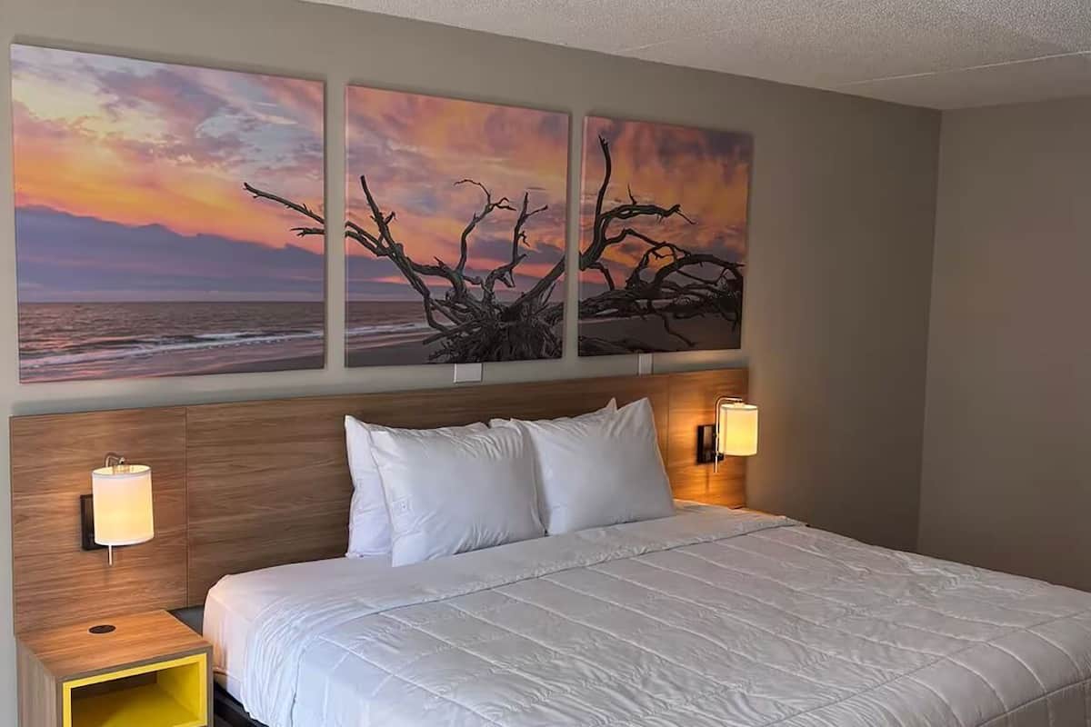 In-room safe, desk, laptop workspace, blackout curtains