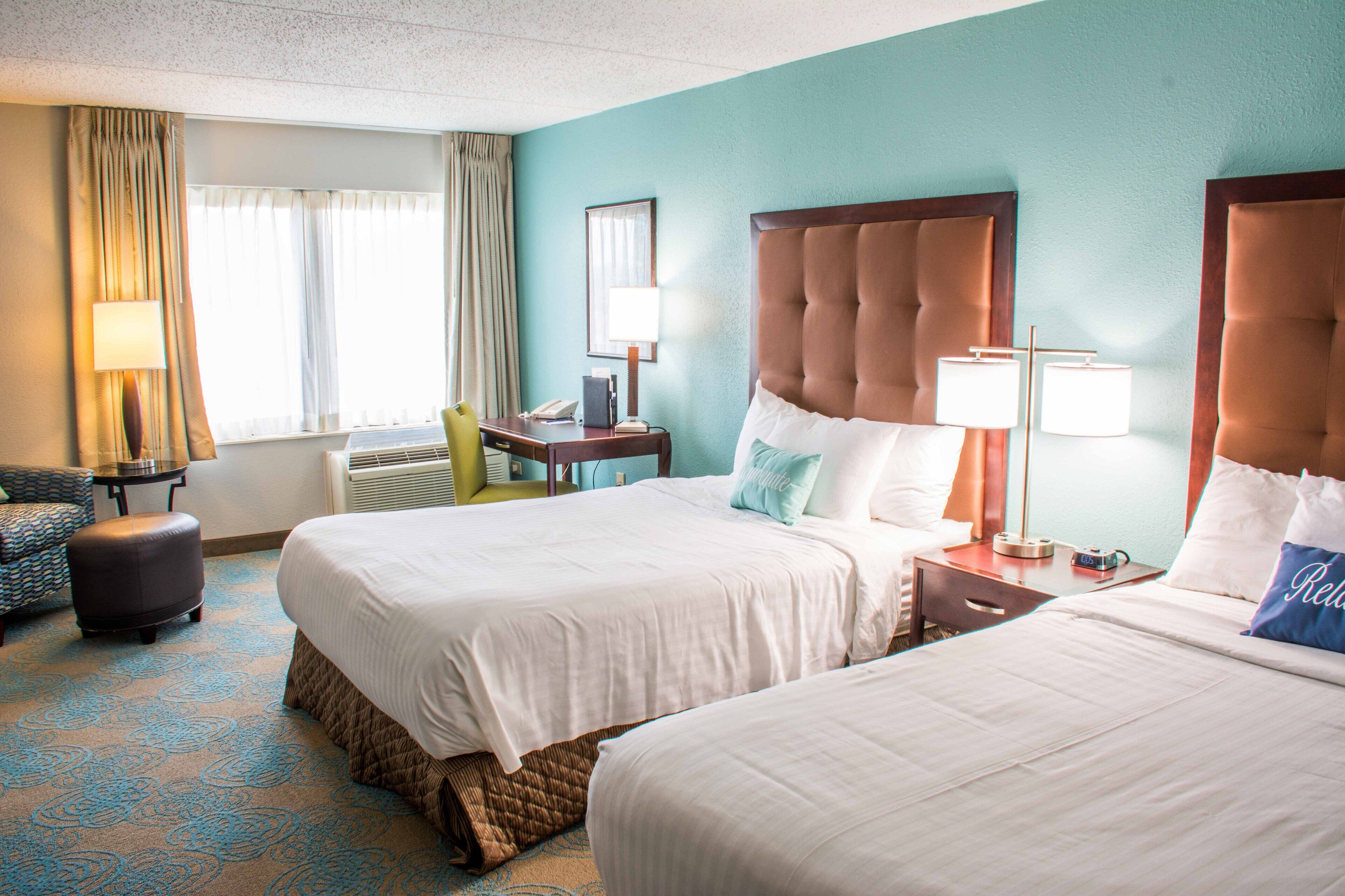 premier room, 2 queen beds | egyptian cotton sheets, premium bedding, desk, blackout curtains