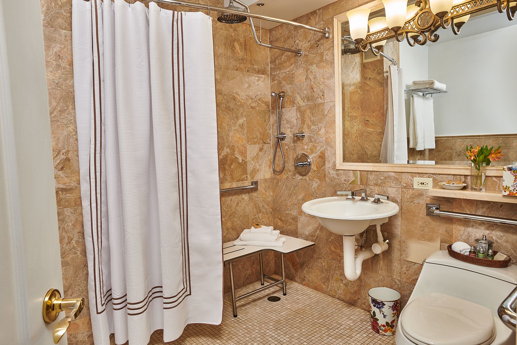 accessible studio - ada | bathroom | free toiletries, hair dryer, bathrobes, slippers