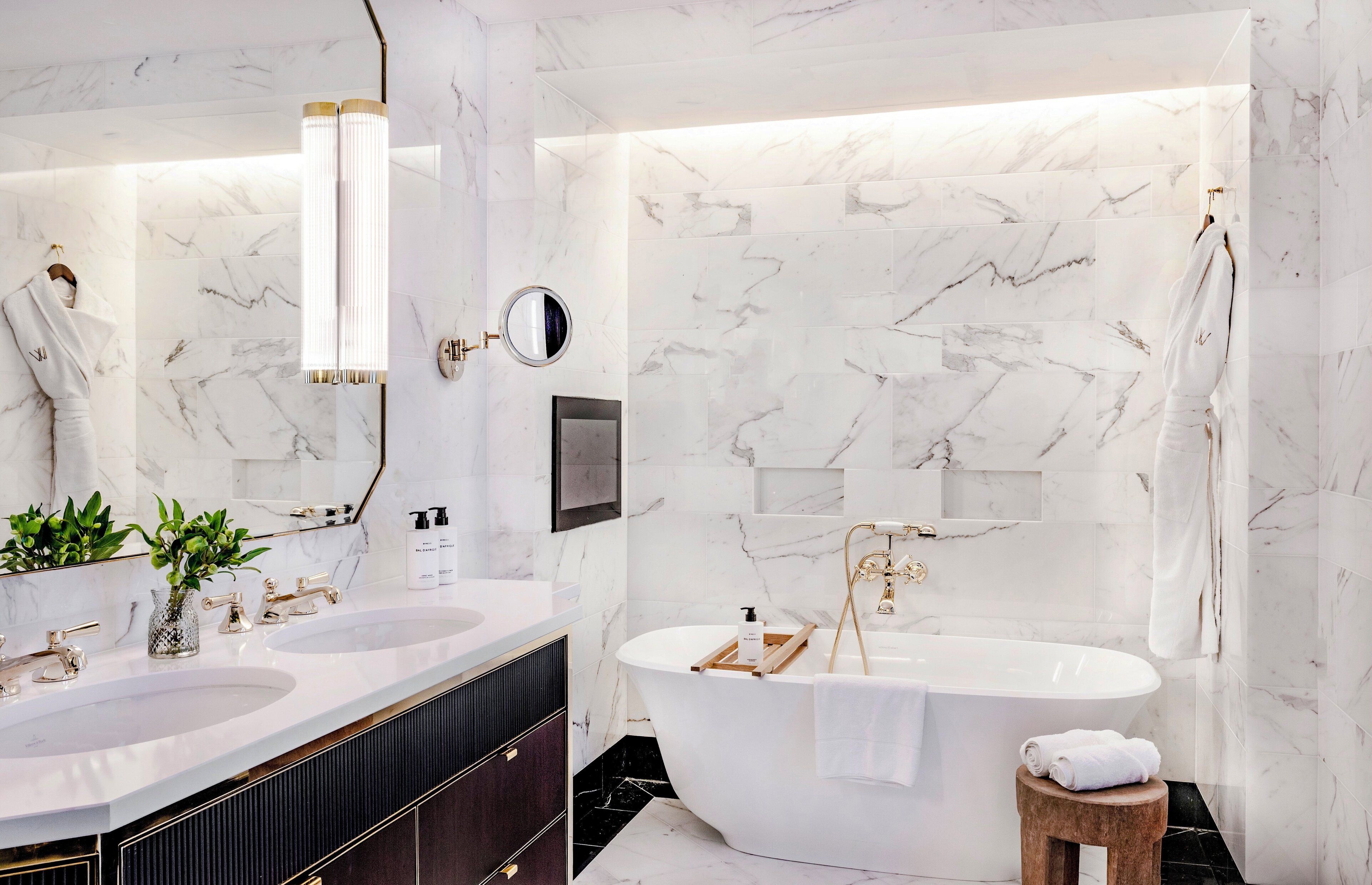 suite, 1 king bed (the p.v. doyle) | bathroom | designer toiletries, hair dryer, bathrobes, slippers