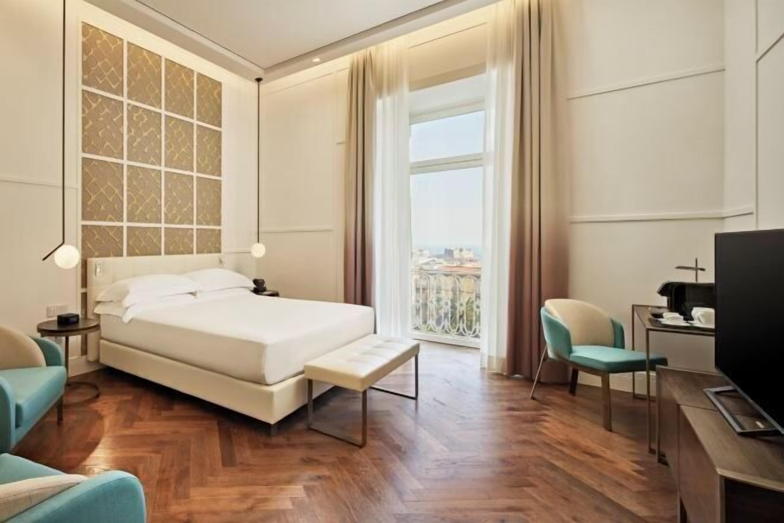 Premium bedding, down comforters, memory foam beds, minibar