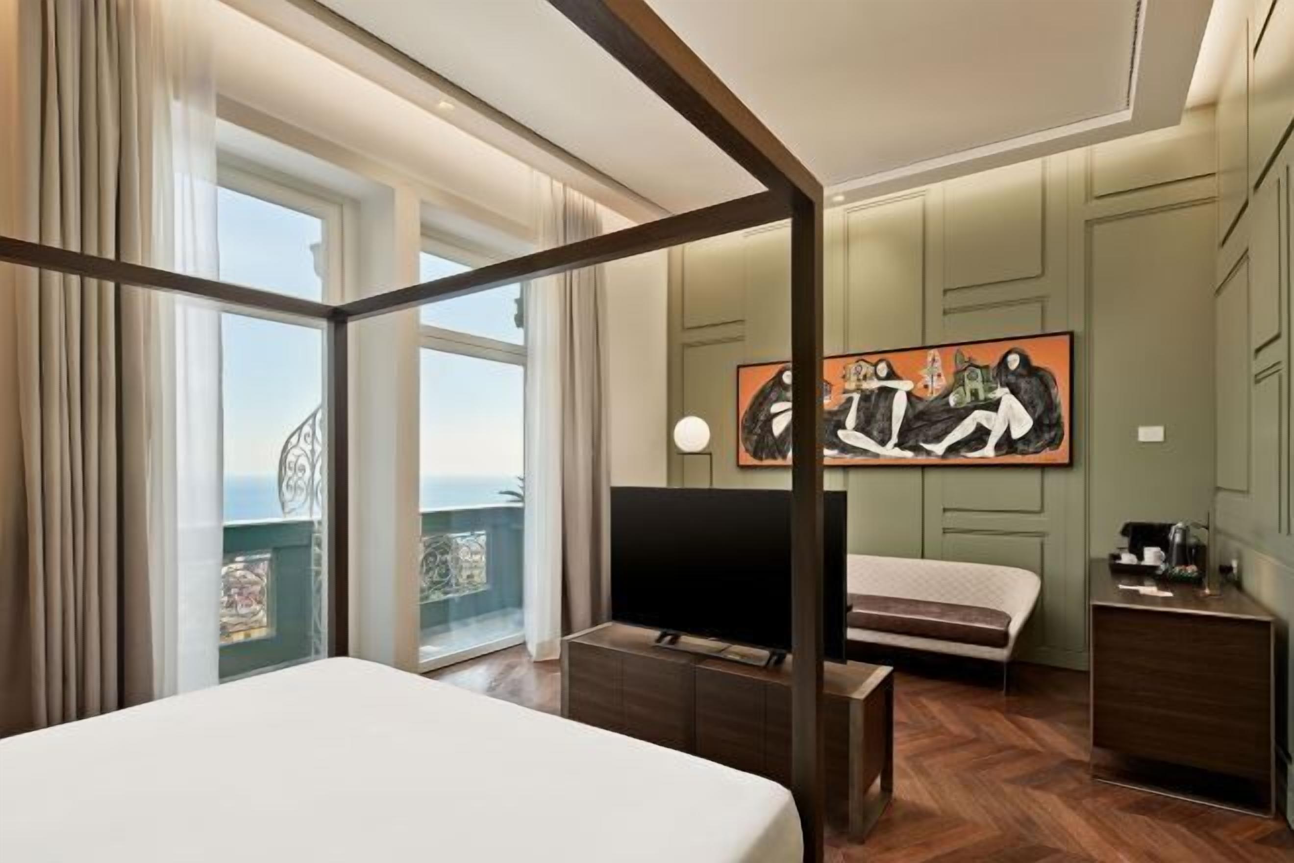 Premium bedding, down comforters, memory foam beds, minibar