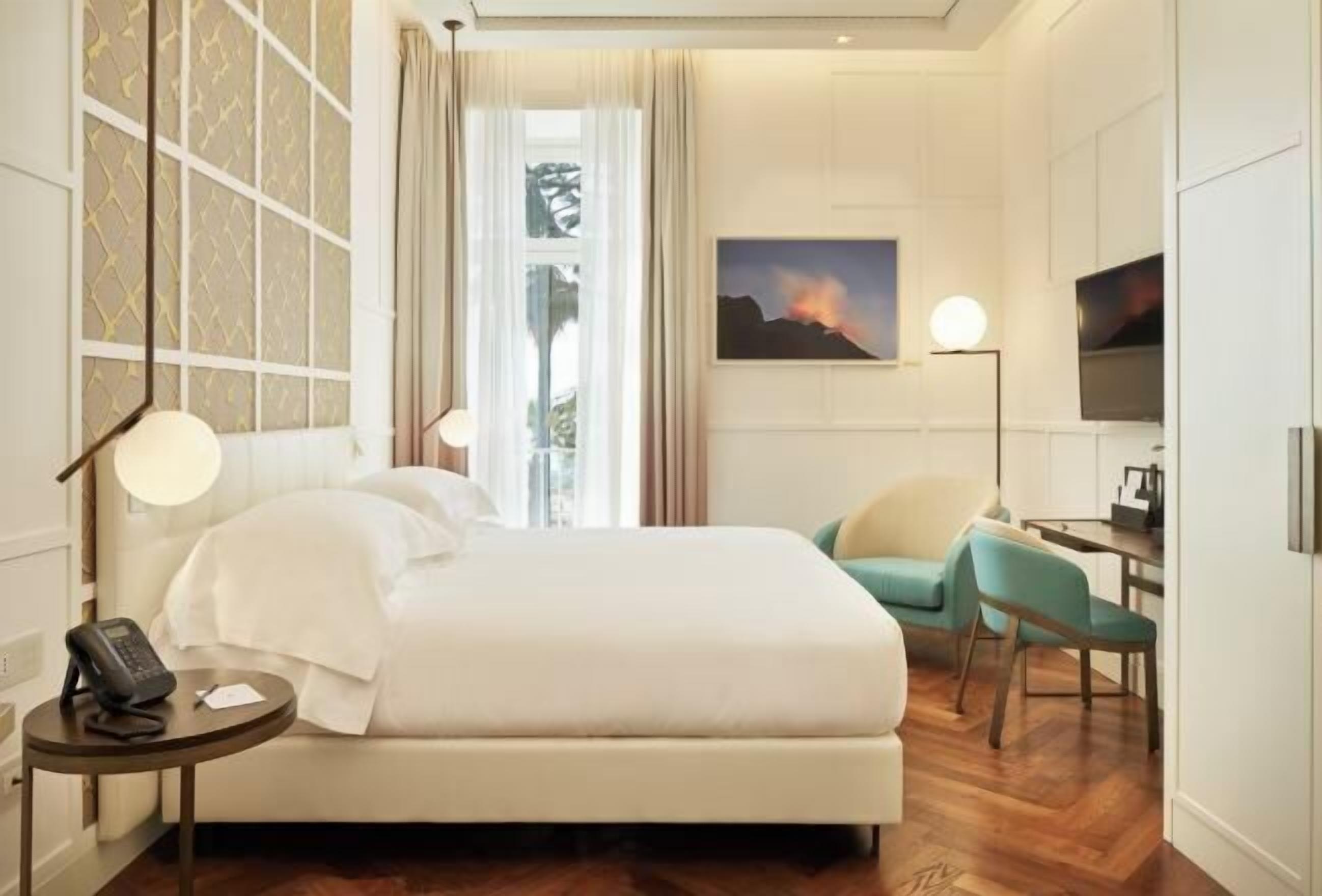 Premium bedding, down comforters, memory foam beds, minibar