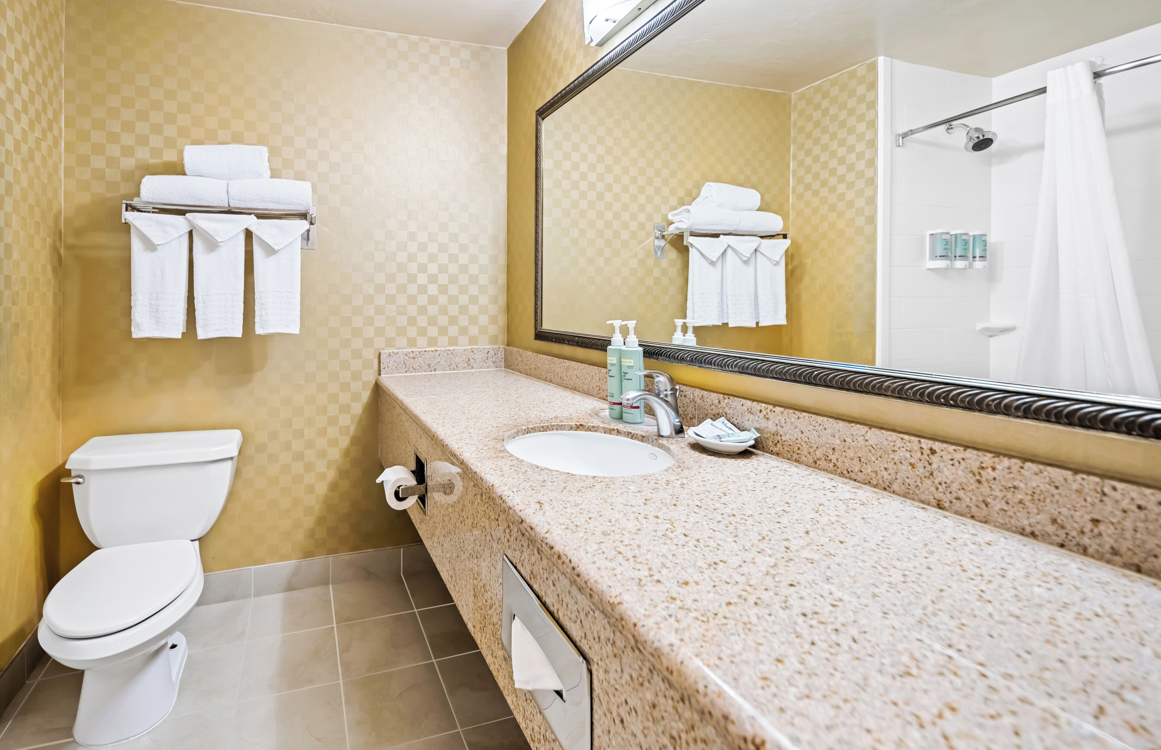 suite, multiple beds, non smoking (living room;walk-in shower) | bathroom | combined shower/bathtub, free toiletries, hair dryer, towels