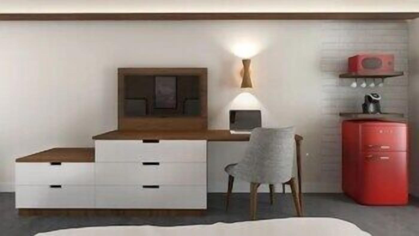 Premium bedding, down comforters, pillowtop beds, desk