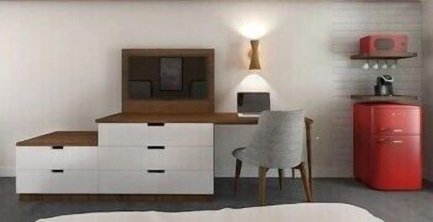 Premium bedding, down comforters, pillowtop beds, desk
