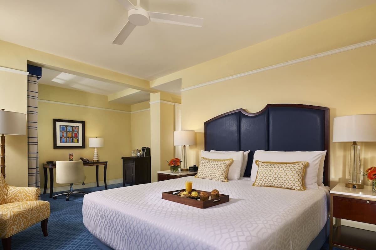 Premium bedding, down comforters, pillowtop beds, in-room safe