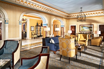 Sitting area in hotel lobby at Grande Colonial Hotel