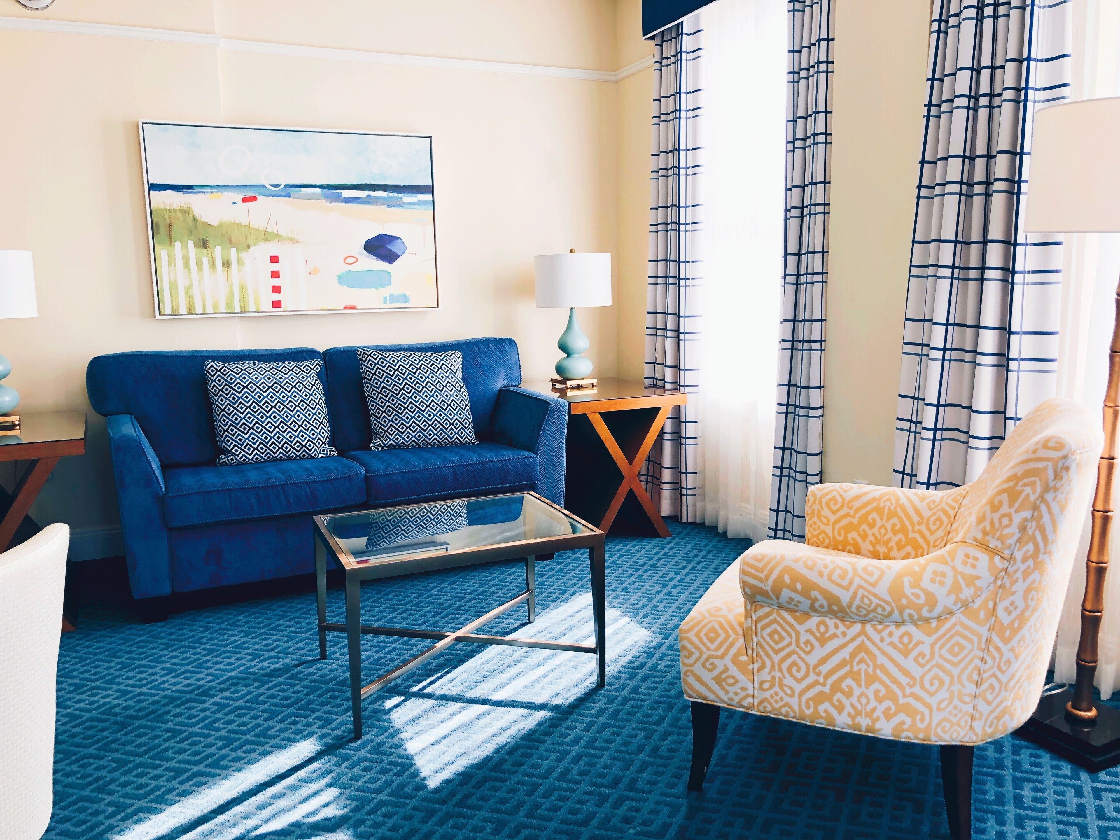 superior room, 1 king bed with sofa bed, ocean view | living area | 49-inch flat-screen tv with cable channels, tv, ipod dock