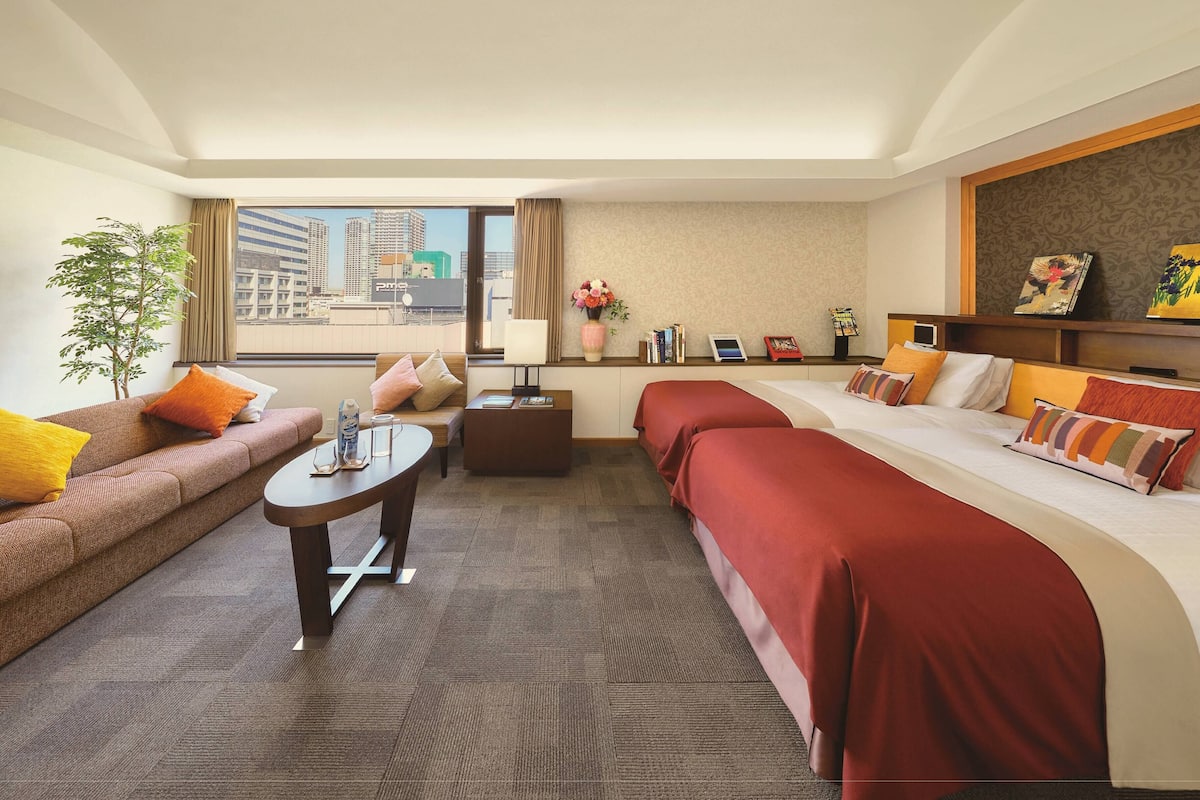 Deluxe Twin Room, Non Smoking | Peralatan tempat tidur premium, gebar bulu kapas, busa memori