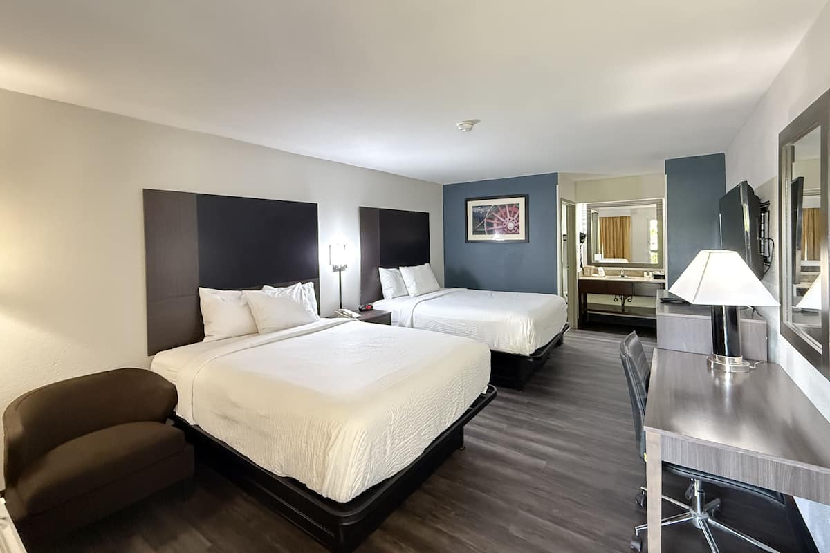 Desk, blackout curtains, iron/ironing board, free WiFi