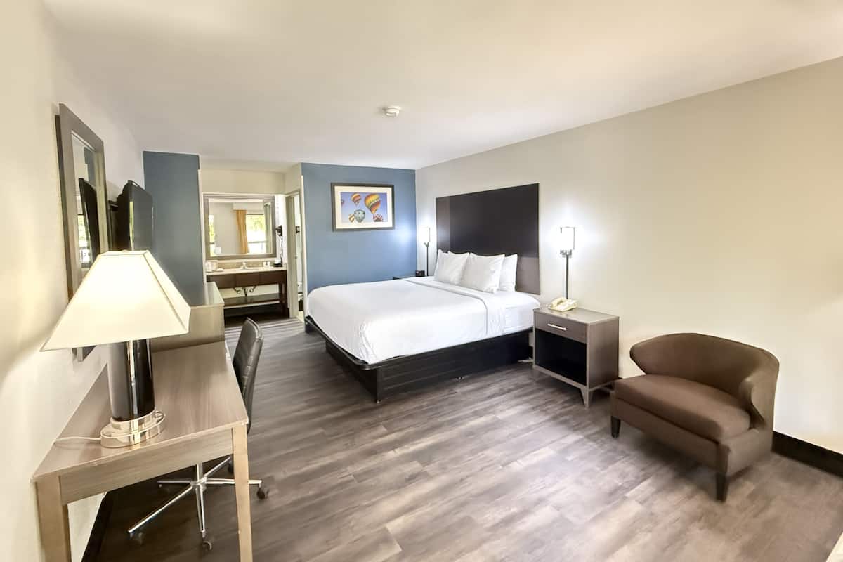 Desk, blackout curtains, iron/ironing board, free WiFi