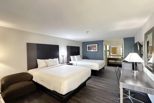 Desk, blackout drapes, iron/ironing board, free WiFi