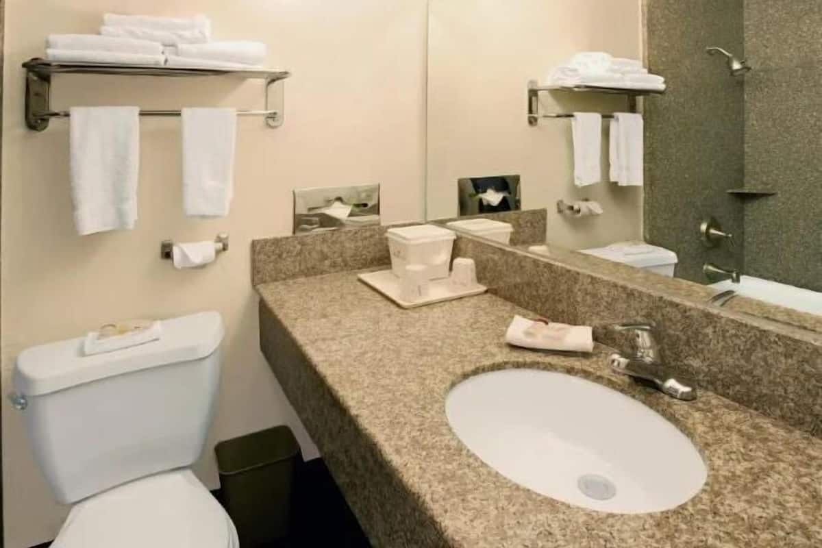 Ensemble douche/baignoire, articles de toilette gratuits, sèche-cheveux